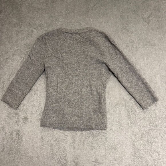 Ann Taylor Cashmere Blend Faux Wrap Sweater Gray Metallic – Size SP - Picture 4 of 9